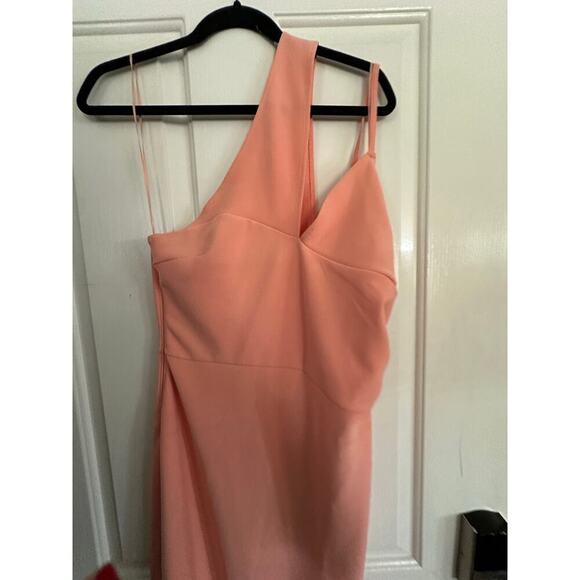 Abercrombie & Fitch Women's Pink Asymmetrical Ruched Midi Dress Size Large - Picture 7 of 11